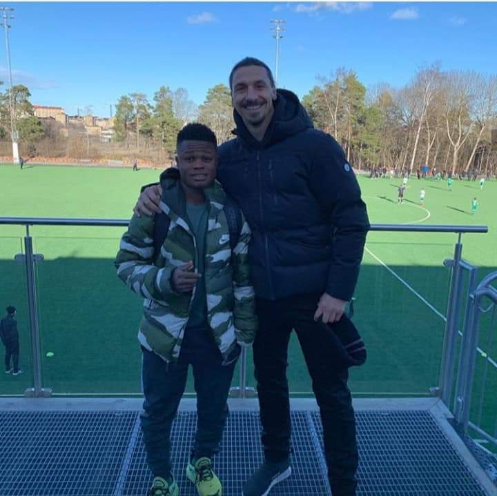 Akinkunmi Amoo and Zlatan Ibrahimovic at Hammarby