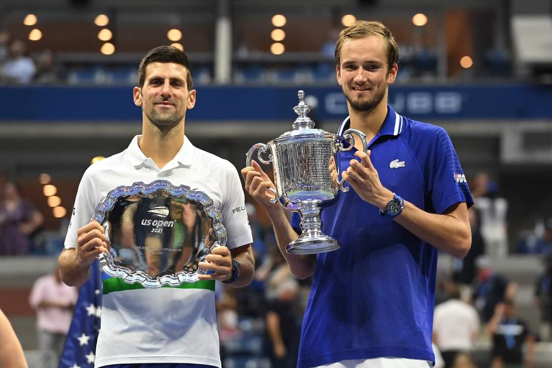 Medvedev and Djokovic after US Open final