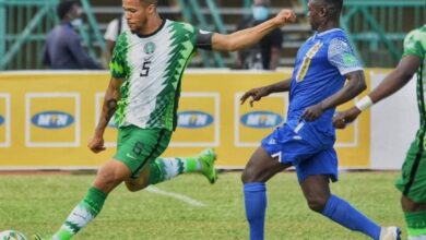 Captain Ekong takes a kick as CAR stun Nigeria