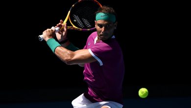 Rafael Nadal in action at the Australian Open