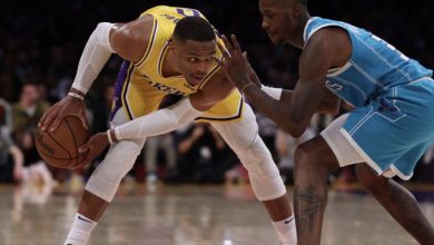 Russell Westbrook in action for the Lakers