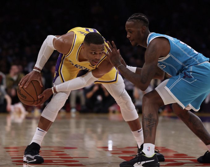 Russell Westbrook in action for the Lakers