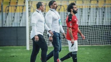 Salah flanked by his bodyguards