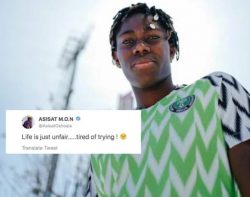 Asisat Oshoala posted and deleted on her Twitter