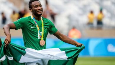 John Obi Mikel celebrating his Olympics bronze medal in 2016