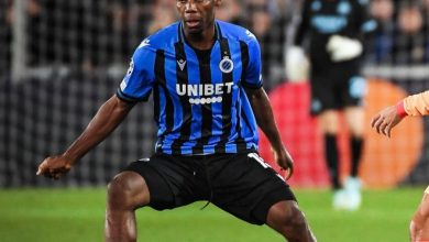 Raphael Onyedika in action in the UEFA Champions League