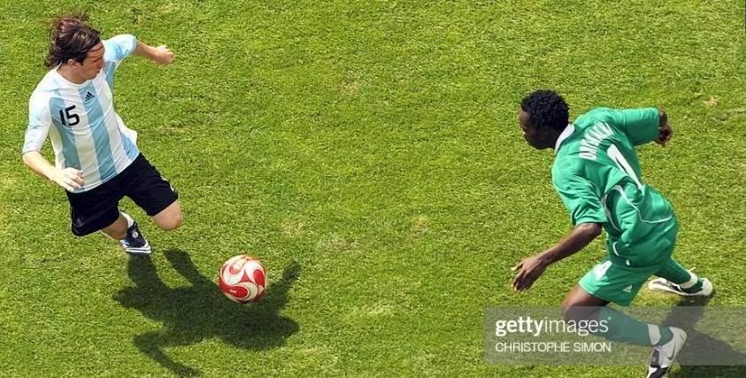 Lionel Messi and Onyekachi Apam at the 2005 World Youth Championship in Netherlands