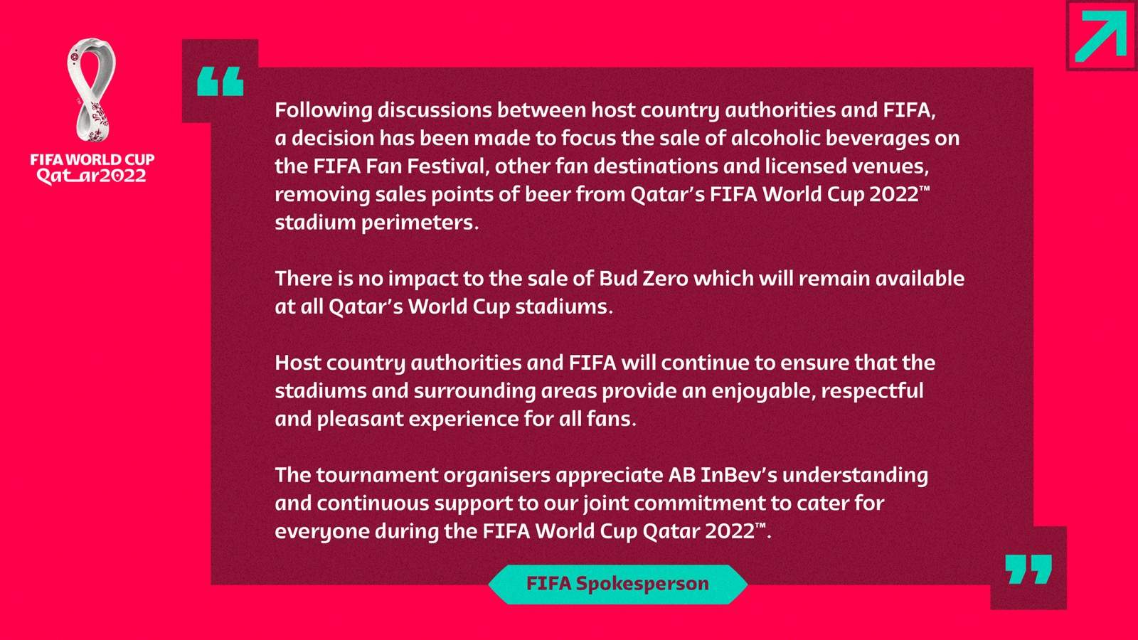 Qatar bans sale of beer & alcohol at World Cup stadiums