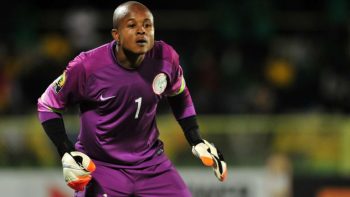 NPFL based goalkeeper Ikechukwu Ezenwa in action for the Super Eagles of Nigeria