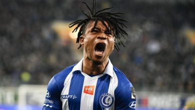 Gift Orban celebrates after scoring for Gent