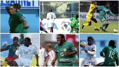 Okocha using PL armbands while playing for Nigeria at the 2004 AFCON