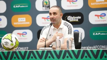 Algeria U-17 Head Coach Rezki Remane addressing the Press