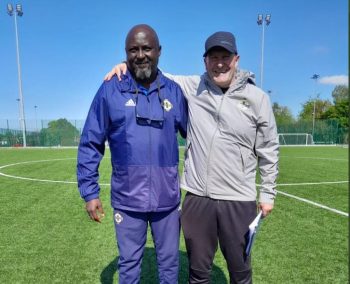 Kennedy Boboye during the UEFA Coaching Course with the Irish Football Association