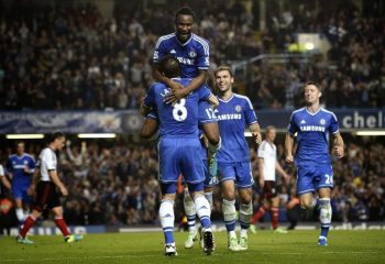 Mikel Obi celebrates first Premier League goal