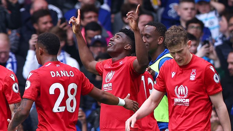 Taiwo Awoniyi reactions after brace vs Chelsea