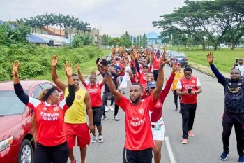 Arsenal FC fans Akwa Ibom State Chapter during their Fitness and Aerobics festival in October 2022