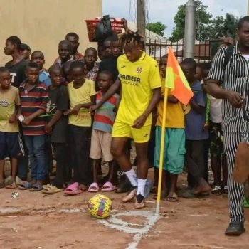 Samuel Chukwueze playing street football in Umuahia