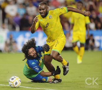 Okocha dazzling at " The beautiful game " exhibition match