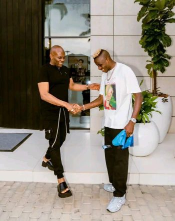 Elumelu welcoming Osimhen to his house