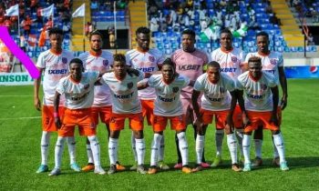 Akwa United FC starting XI vs Rivers United FC at the Naija Super 8 playoffs.