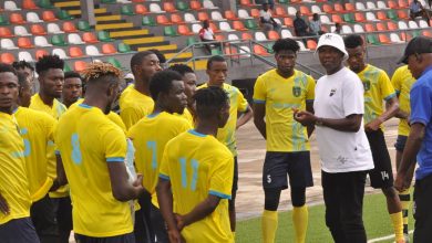 FC ONE Rocket players vs Rivers United FC