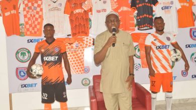 Akwa United FC Chairman, Elder Paul Bassey at the unveiling ceremony.