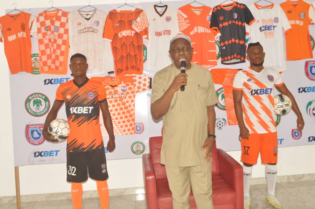 Akwa United FC Chairman, Elder Paul Bassey at the unveiling ceremony.