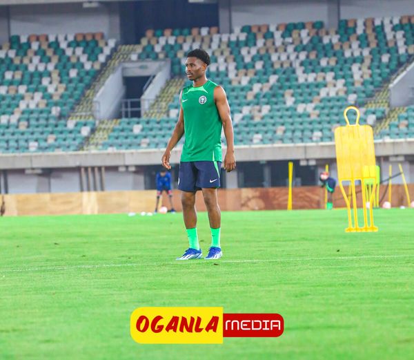 Nathan Tella in training with the Super eagles of Nigeria. Photo credit OGANLA