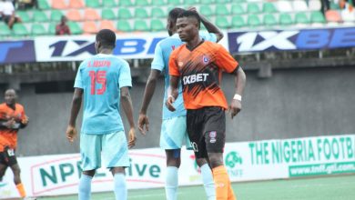 Edidiong Ezekiel in action for Akwa United FC Vs Remo Stars FC on Sunday, November 19, 2023.