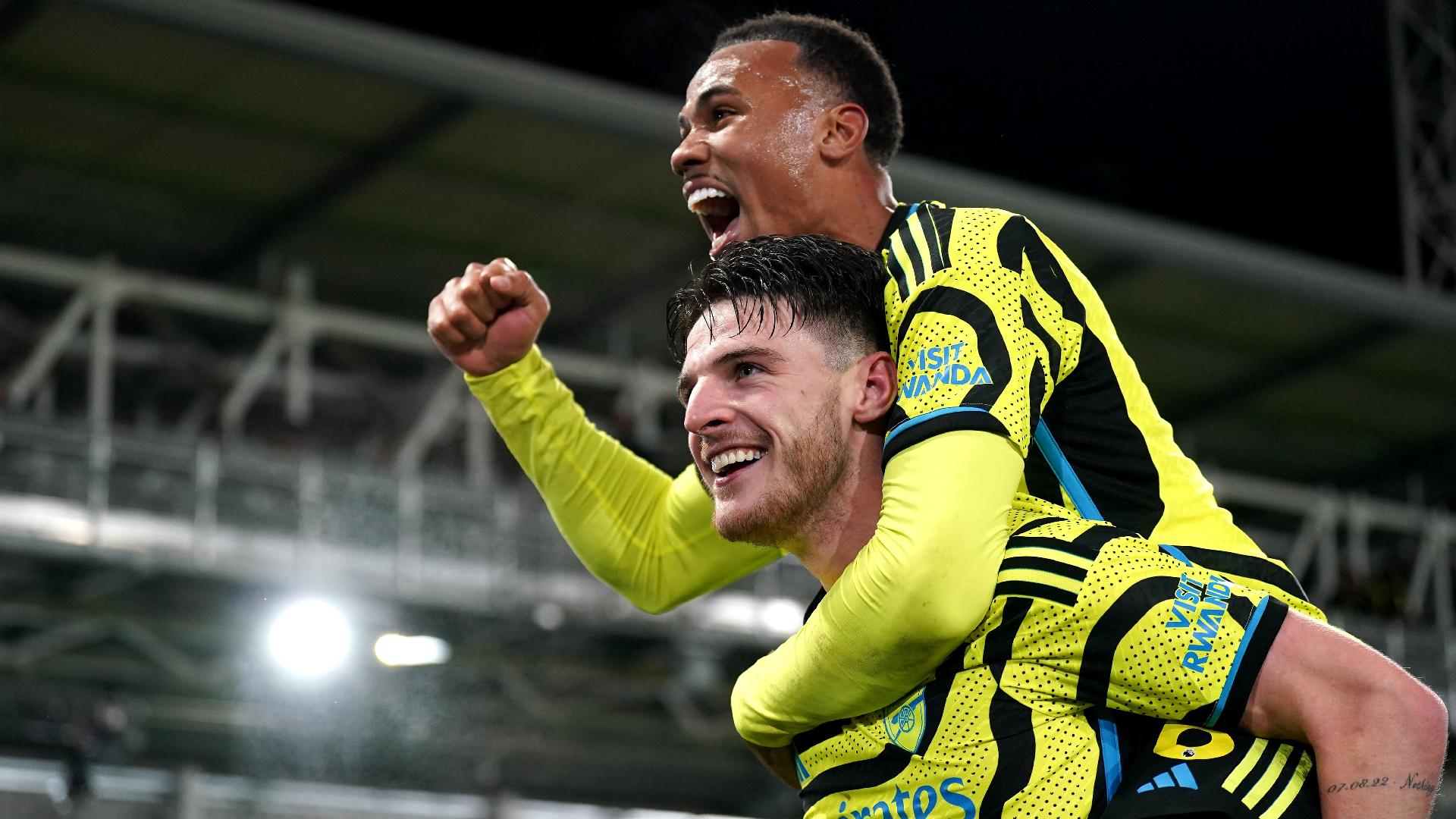 Declan Rice scored with a glancing header to secure a 3-4 win for Arsenal FC over Luton Town to go five points clear at the top of the Premier League.