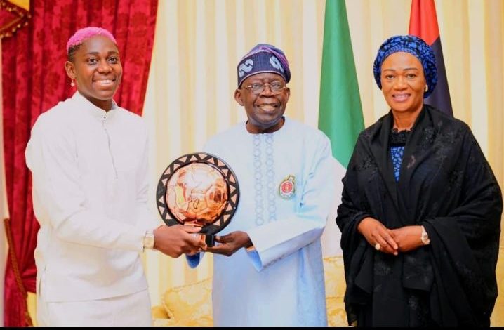 President Bola Tinubu and the First Lady, Senator Oluremi Tinubu, hosted a reception in Lagos on Thursday for Asisat Oshoala, the Super Falcons striker