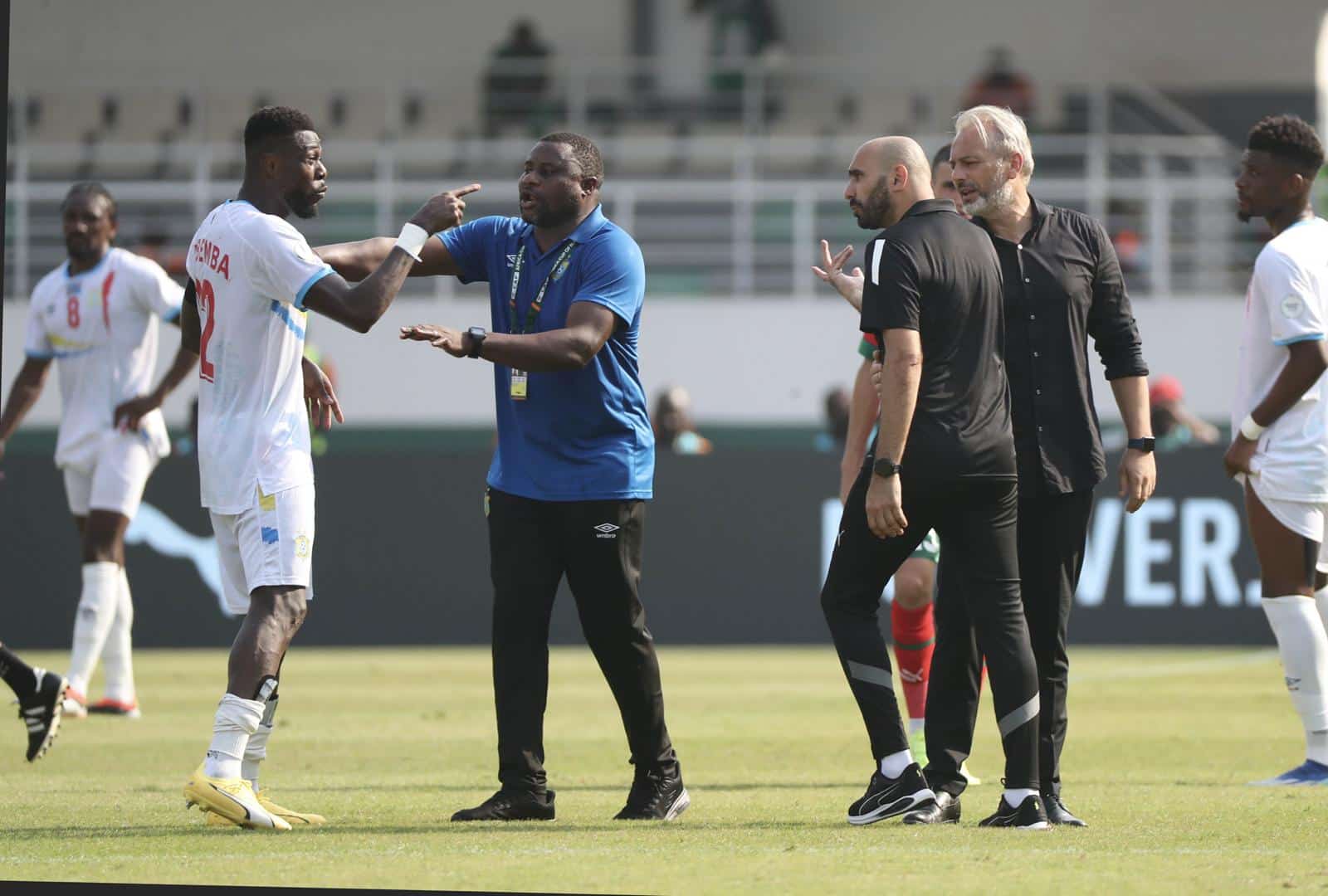 Chancel Mbemba and Morocco Coach Walid Regragui