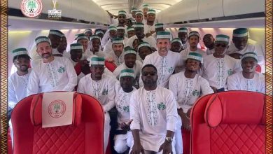 Nigerian national football team, the Super Eagles, embarked on their journey to Abidjan from the Murtala Mohammed International Airport in Lagos