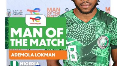 Super Eagles forward, Ademola Lookman has been named the Man-Of-The-Match award in Nigeria's 2-0 win over Cameroon