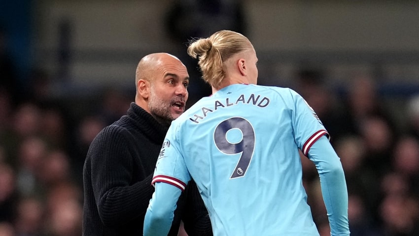 Pep Guardiola and Haaland