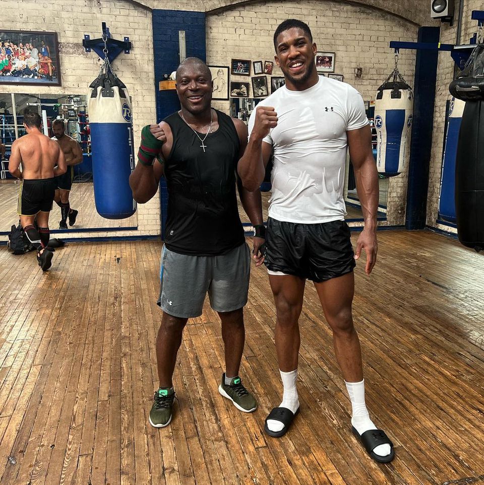  Anthony Joshua and Yakubu at the Finchley Boxing Club. Image Credit - Yakubu Aygebeni/Instagram