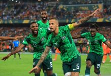 William Troost-Ekong celebrates Super Eagles' victory over Ghana with Jollof rice