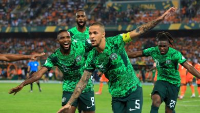 William Troost-Ekong celebrates Super Eagles' victory over Ghana with Jollof rice