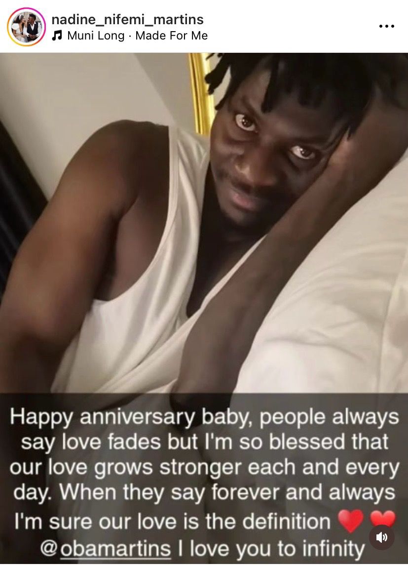 Obafemi Martins receives lovely 8th anniversary message from wife Nadine