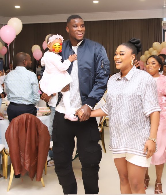 Super Eagles star Paul Onuachu and his wife are preparing for a new addition to their family, a child - the second of their two-year-old marriage.