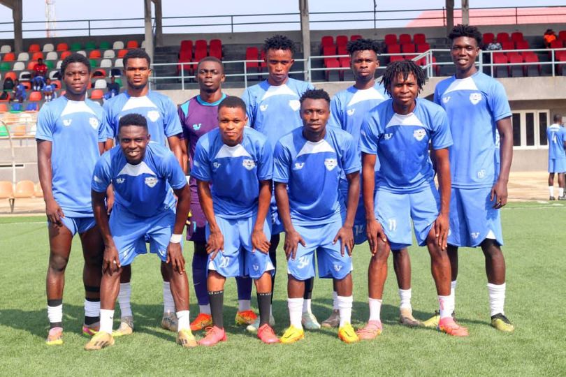 Yahaya Ibrahim (Number 25 - First standing on the left) is currently representing Bkessed Stars Academy in a 16-team Championship in Uyo.