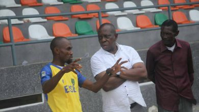 Akwa United chairman Elder Paul Bassey at the Uyo Township Stadium