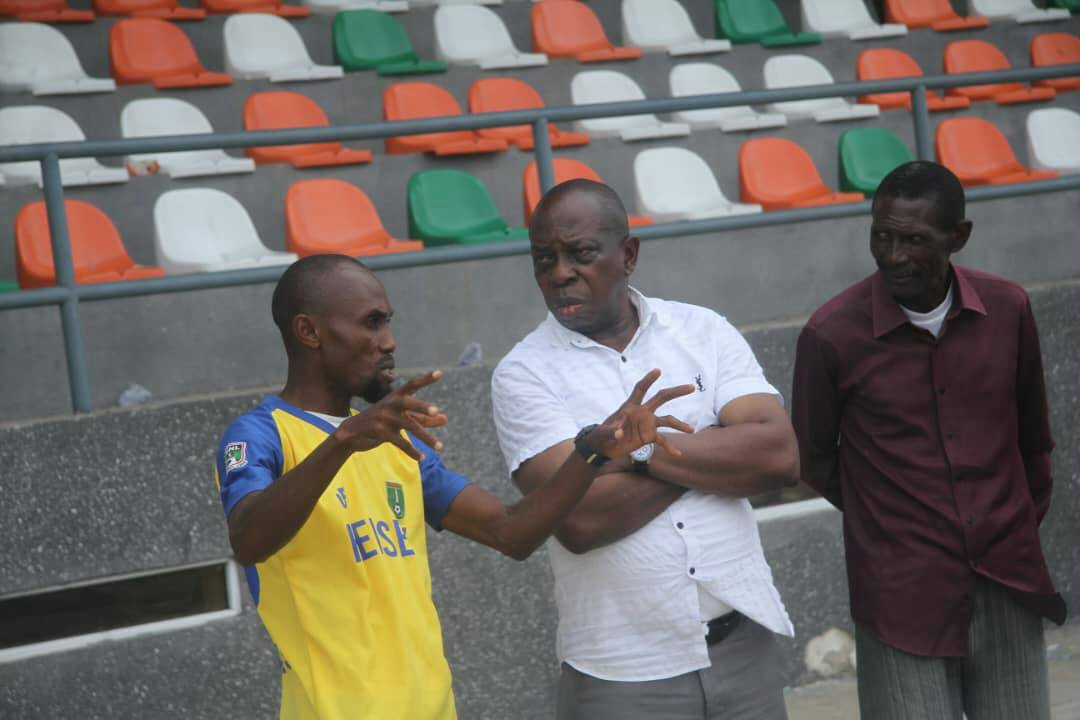 Akwa United chairman Elder Paul Bassey at the Uyo Township Stadium