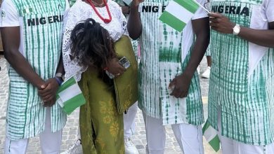 Tobi Amusan and Team Nigeria athletes at pARIS Olympic games opening ceremony