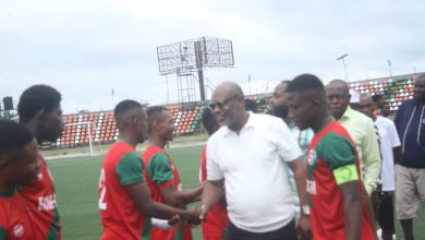 Eagles eyes handshake with NFF Executive board member Hon. Nse Essien in Akwa Ibom