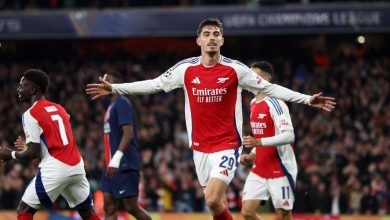 Arsenal beat PSG 2-0 in Champions League match