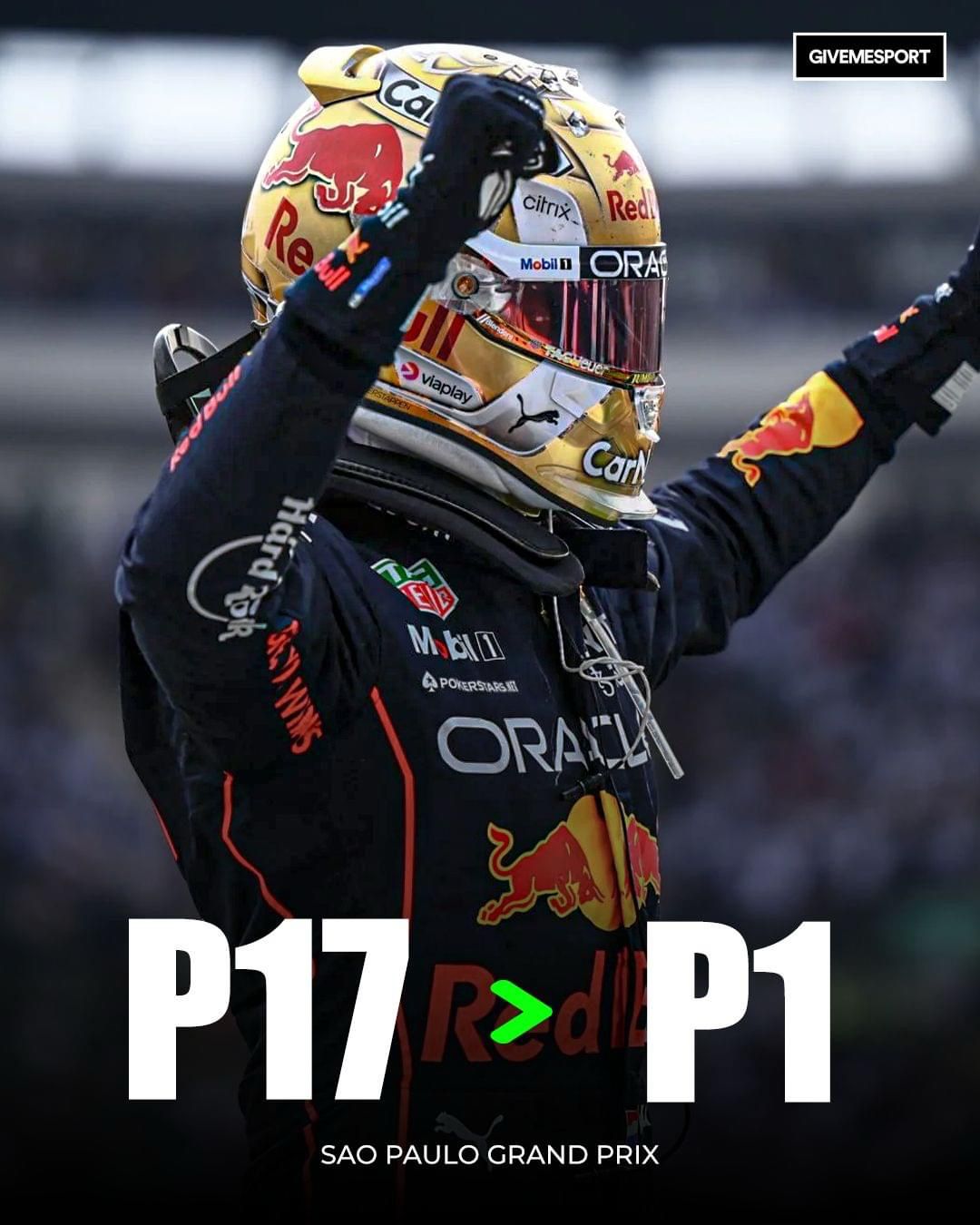 From 17th to Glory: Max Verstappen unstoppable Brazilian Grand Prix Win