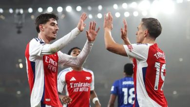 Havertz celebrating for Arsenal