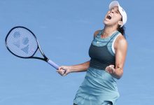 MADISON KEYS CELEBRATES AFTER BEATING IGA SWIATEK