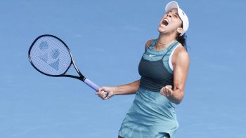 MADISON KEYS CELEBRATES AFTER BEATING IGA SWIATEK